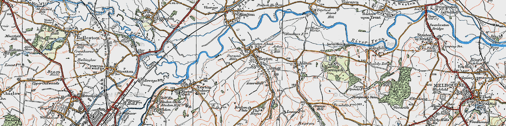 Old map of Repton in 1921