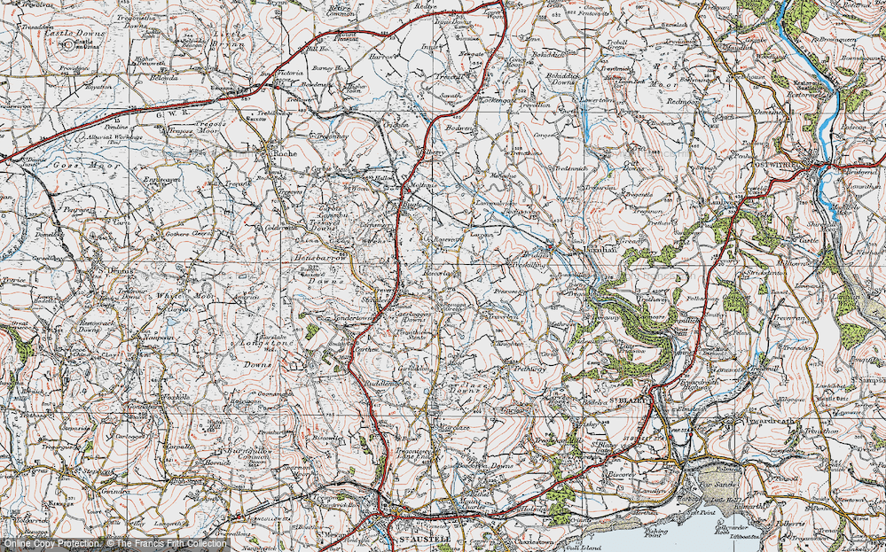 Old Map of Rescorla, 1919 in 1919