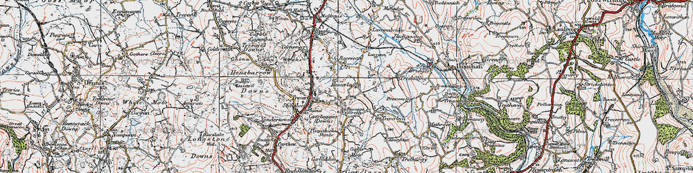 Old map of Rescorla in 1919