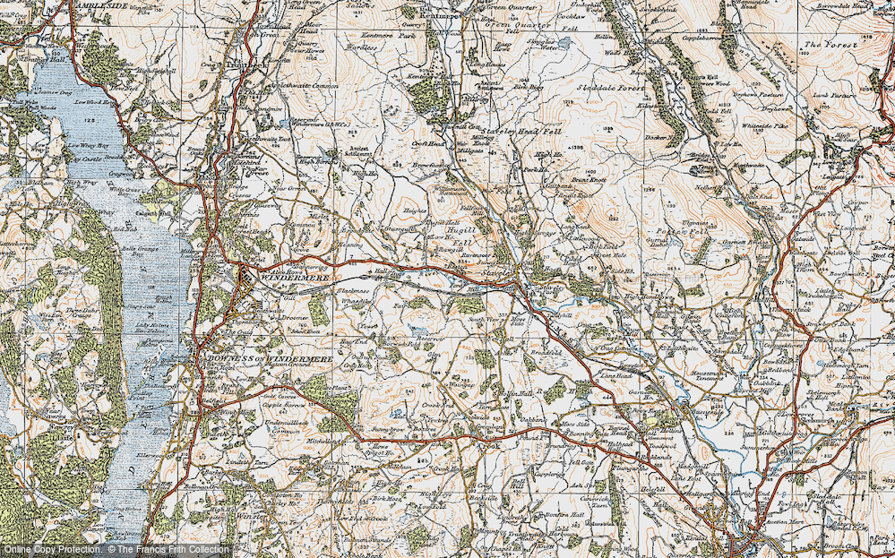 Old Map of Historic Map covering Brownspring Coppice in 1925
