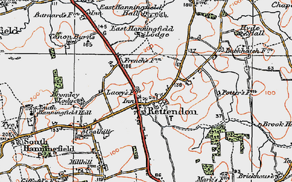 Old map of Rettendon in 1921