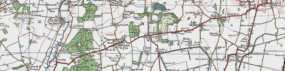 Old map of Revesby in 1923