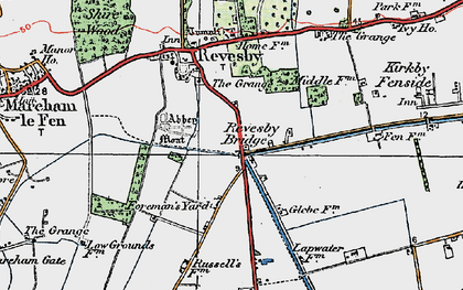 Old map of Revesby Bridge in 1923