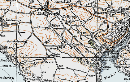 Old map of Rew in 1919