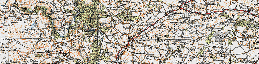 Old map of Rew in 1919