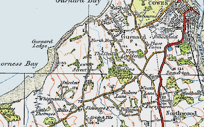 Old map of Thorness Bay in 1919