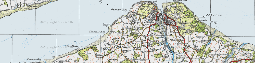 Old map of Thorness Bay in 1919