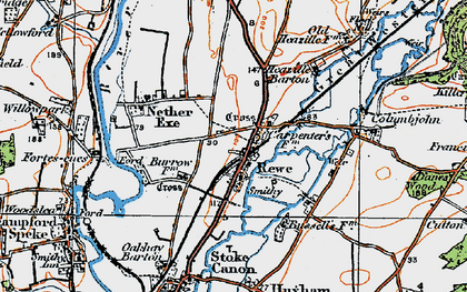 Old map of Rewe in 1919