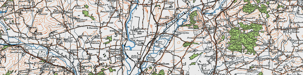 Old map of Rewe in 1919