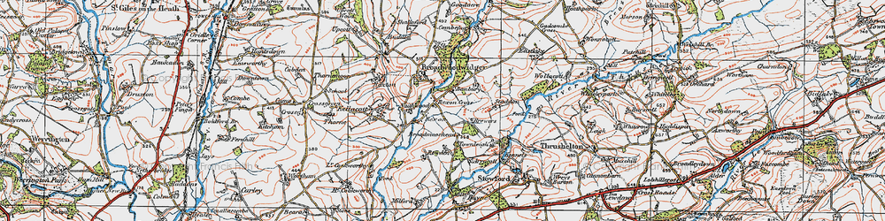 Old map of Rexon Cross in 1919