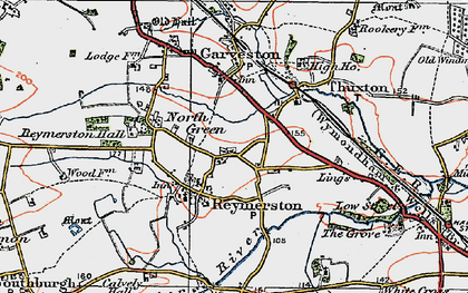 Old map of Reymerston in 1921