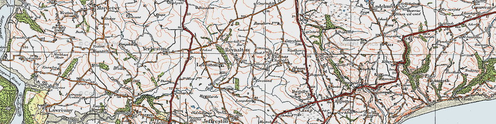Old map of Langdon in 1922