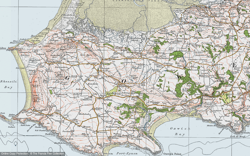 Old Map of Reynoldston, 1923 in 1923