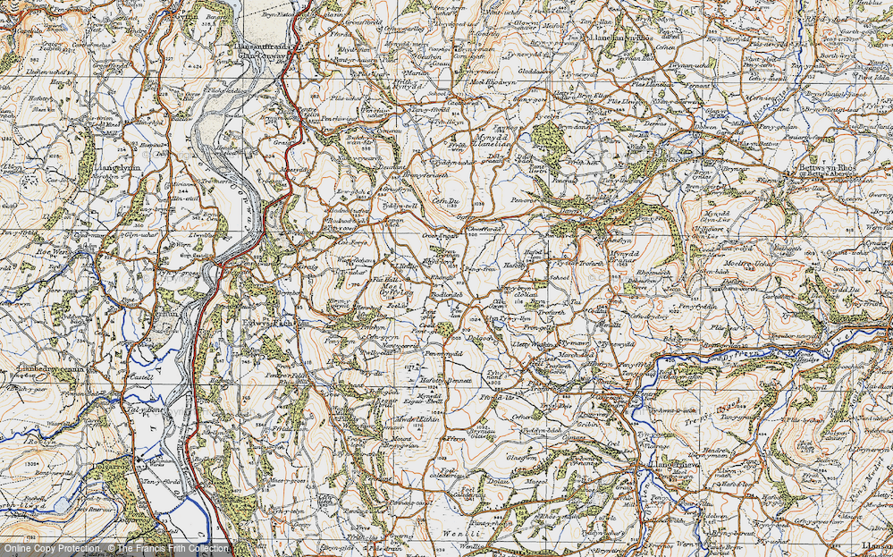 Old Map of Rhandir, 1922 in 1922