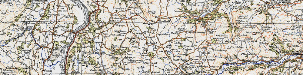 Old map of Rhandir in 1922