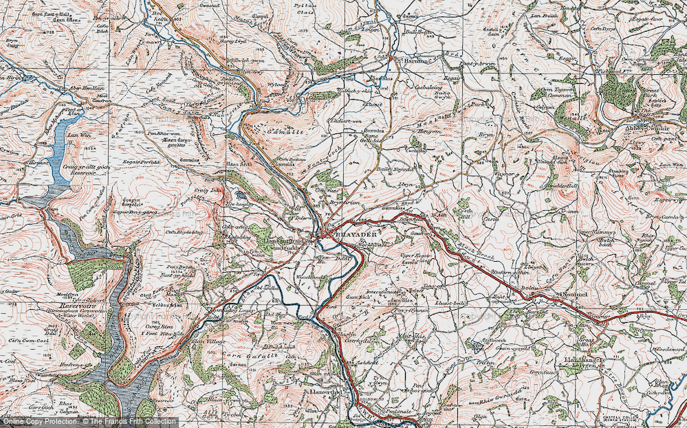 Old Map of Rhayader, 1922 in 1922