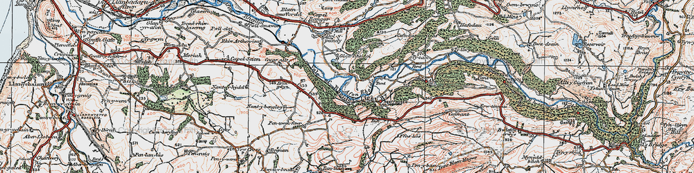 Old map of Rheidol in 1922