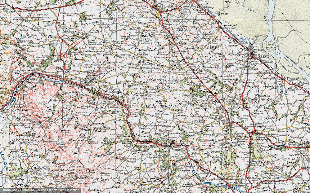 Old Map of Historic Map covering Bryn Siriol in 1924