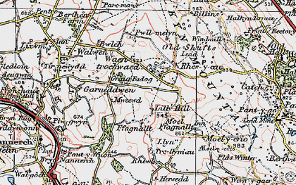 Old map of Rhes-y-Cae in 1924