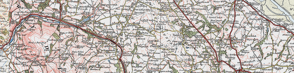 Old map of Rhes-y-Cae in 1924
