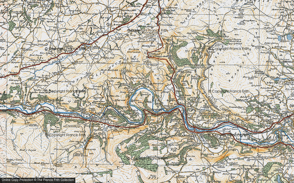 Old Map of Rhewl, 1921 in 1921