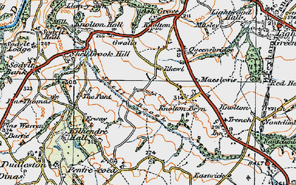 Old map of Rhewl in 1921