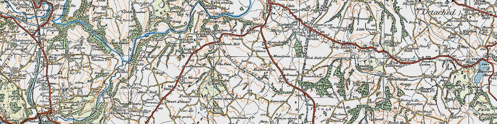 Old map of Rhewl in 1921