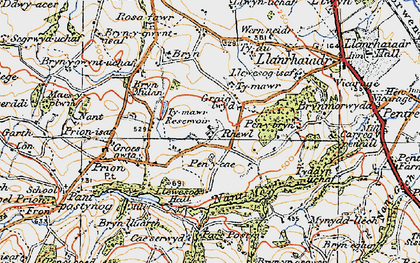 Old map of Bryn Morfydd Hotel in 1922