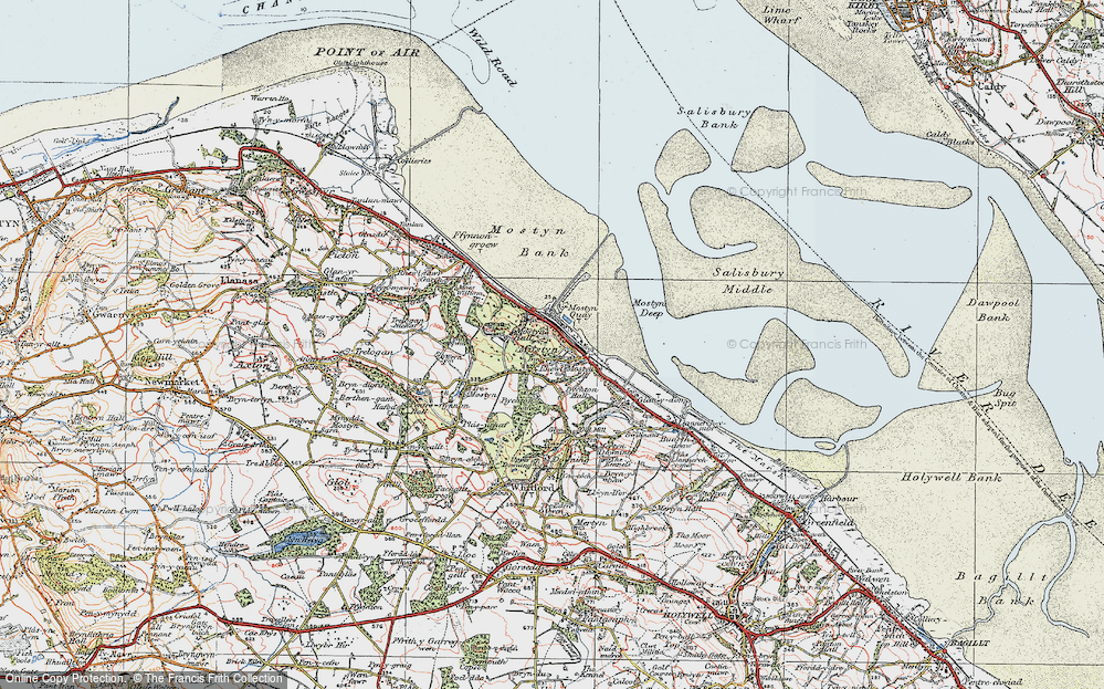 Old Map of Rhewl-Mostyn, 1924 in 1924