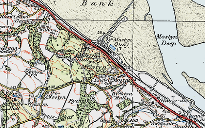 Old map of Rhewl-Mostyn in 1924