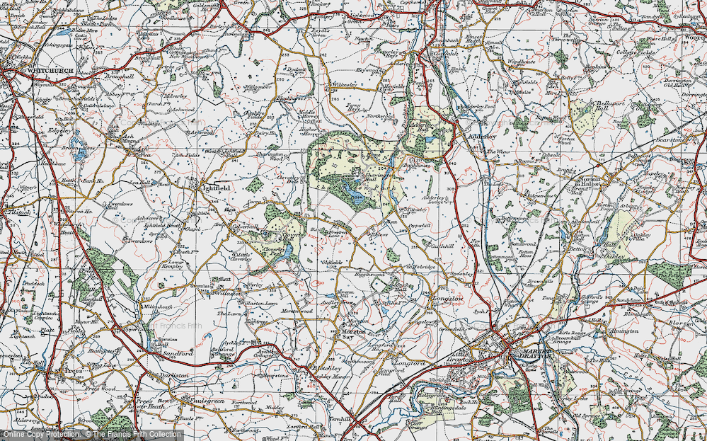 Old Map of Rhiews, 1921 in 1921