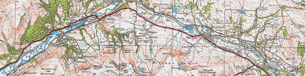 Old map of Rhigos in 1923