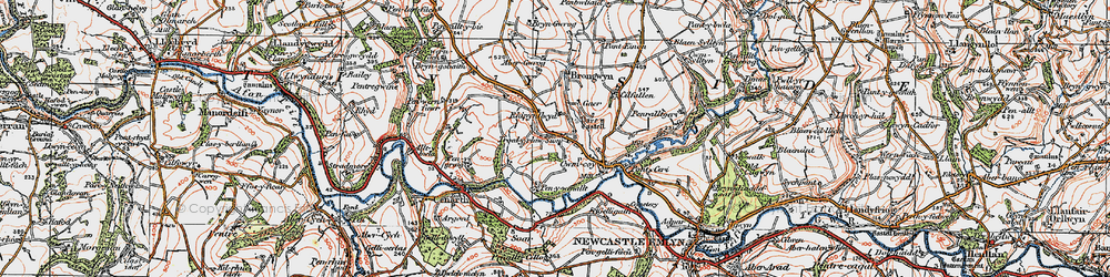 Old map of Rhippinllwyd in 1923