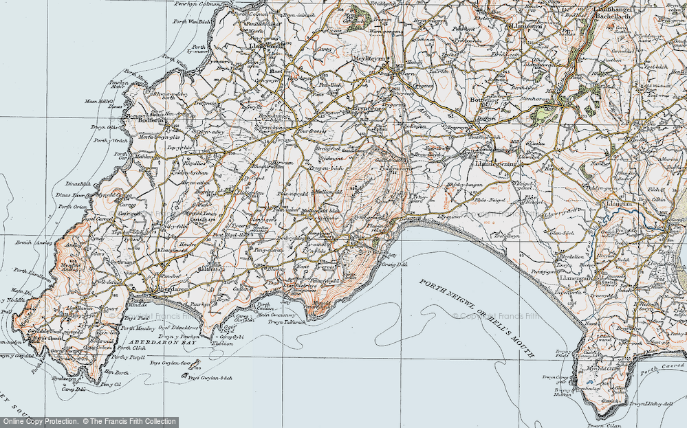 Old Map of Historic Map covering Ty Mawr in 1922