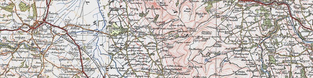 Old map of Rhiwbebyll in 1924