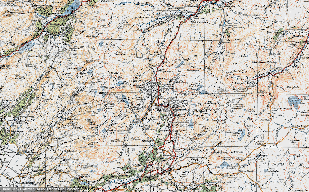 Old Map of Rhiwbryfdir, 1922 in 1922
