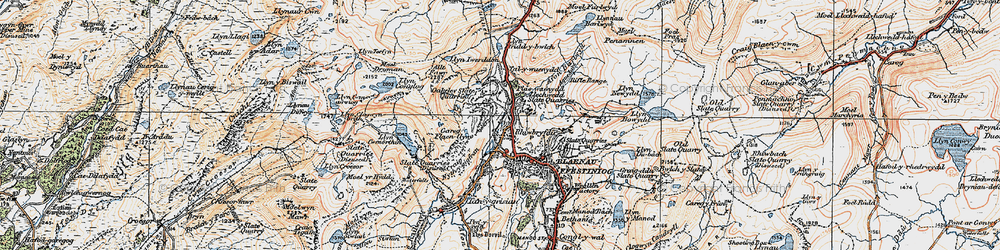 Old map of Rhiwbryfdir in 1922