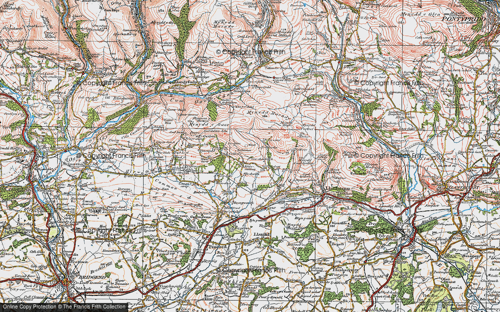 Old Map of Rhiwceiliog, 1922 in 1922