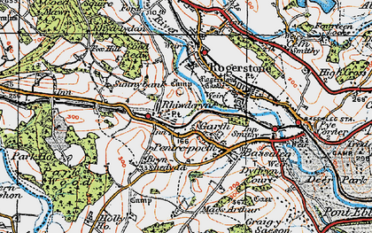 Old map of Rhiwderin in 1919