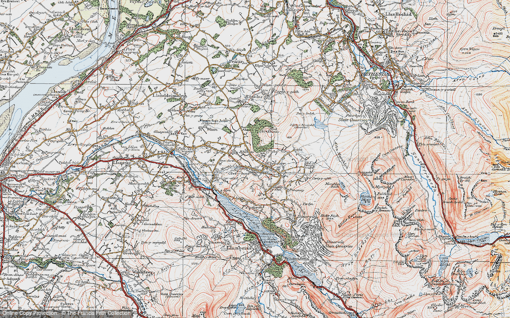 Old Map of Rhiwen, 1922 in 1922