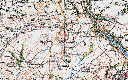 Old map of Blaen-egel-fawr in 1923