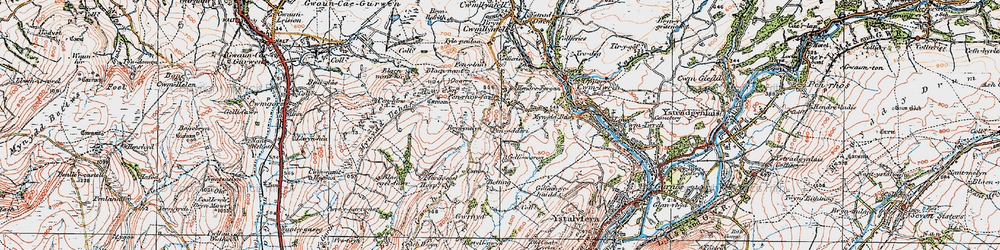 Old map of Blaen-egel-fawr in 1923