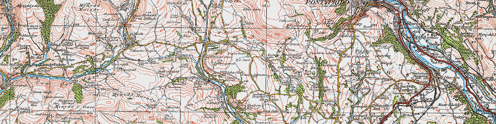 Old map of Rhiwinder in 1922
