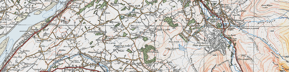Old map of Buarth Berran in 1922