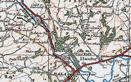 Old map of Tynddol in 1922