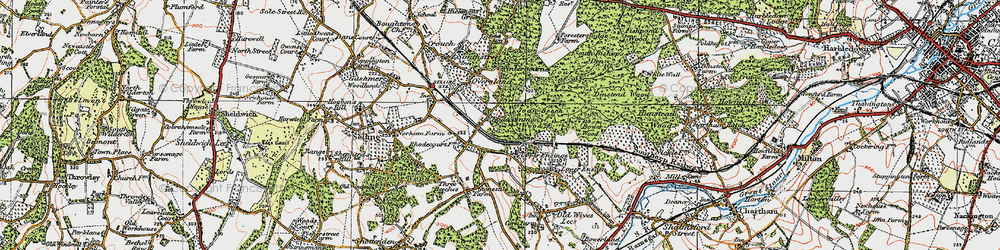 Old map of Rhode Common in 1921