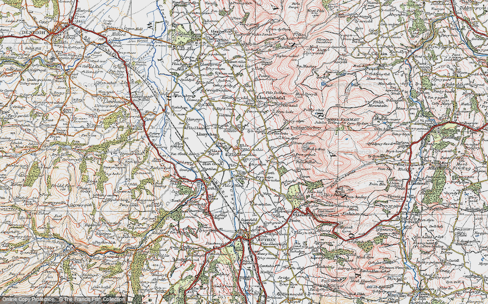Old Map of Rhôs, 1924 in 1924