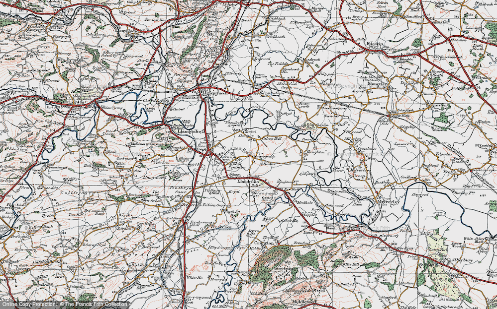 Old Map of Rhôs Common, 1921 in 1921