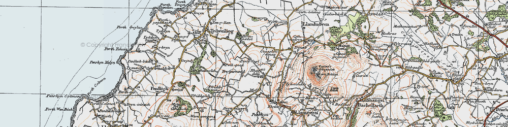 Old map of Tyn Llidiart in 1922
