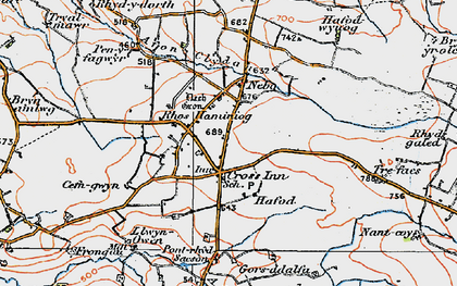 Old map of Rhos Haminiog in 1923